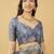 Blue polyester woven design saree with blouse