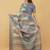 Blue polyester woven design saree with blouse