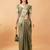 Olive polyester woven design saree with blouse