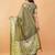 Olive polyester woven design saree with blouse
