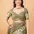 Olive polyester woven design saree with blouse