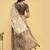 Off white polyester printed saree with blouse