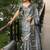 Grey polyester woven design saree with blouse