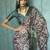 Maroon polyester printed saree with blouse