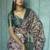 Maroon polyester printed saree with blouse
