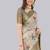 Beige polyester printed saree with blouse