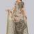 Beige polyester printed saree with blouse