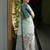 Sea green polyester printed saree with blouse