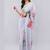 White georgette printed saree with blouse