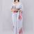 White georgette printed saree with blouse