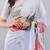 White georgette printed saree with blouse