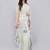 Off white georgette printed saree with blouse