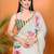 Off white pure linen printed saree with blouse