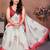 Off white pure linen printed saree with blouse