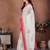 Off white pure linen printed saree with blouse