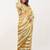 Yellow pure linen printed saree with blouse