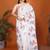 White pure linen printed saree with blouse