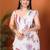 White pure linen printed saree with blouse