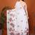 White pure linen printed saree with blouse