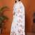 White pure linen printed saree with blouse