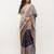 Multicolor pure linen printed saree with blouse