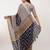 Multicolor pure linen printed saree with blouse