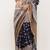 Multicolor pure linen printed saree with blouse