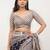 Multicolor pure linen printed saree with blouse