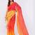 Multicolor pure linen printed saree with blouse