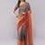 Brown pure linen woven design saree with blouse