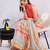 Off white pure linen striped saree with blouse