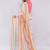 Off white pure linen striped saree with blouse