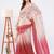 Multicolor pure linen printed saree with blouse