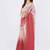 Multicolor pure linen printed saree with blouse