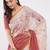 Multicolor pure linen printed saree with blouse