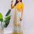 White pure linen printed saree with blouse