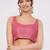 Pink pure linen printed saree with blouse