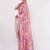 Pink pure linen printed saree with blouse