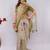 Beige pure linen printed saree with blouse