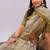 Beige pure linen printed saree with blouse
