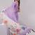 Purple pure linen printed saree with blouse