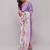 Purple pure linen printed saree with blouse