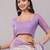 Purple pure linen printed saree with blouse