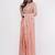 Peach pure linen printed saree with blouse