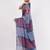Blue pure linen striped saree with blouse