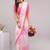 Off white pure linen printed saree with blouse