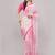 Off white pure linen printed saree with blouse