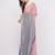 Multicolor pure linen striped saree with blouse