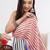 Multicolor pure linen striped saree with blouse