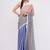 Multicolor pure linen striped saree with blouse
